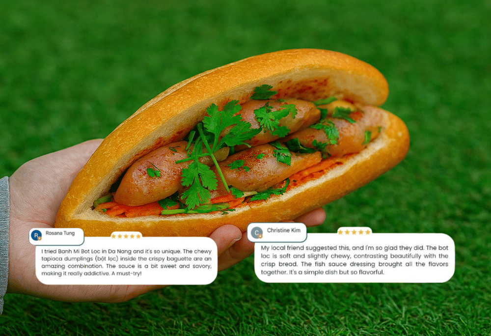 Aunt Hoa's Banh mi bot loc is a famous brand among people around Duy Tan University